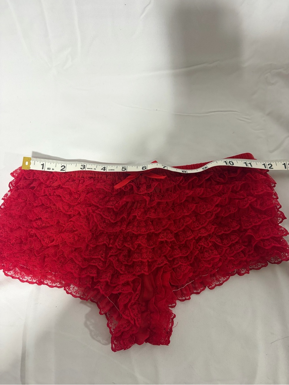 Red Layered Lace Ruffle Bloomers - Picture 5 of 6